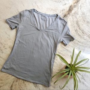 Lululemon Gray Striped Short Sleeve Tee Sz 8